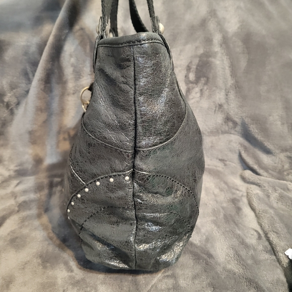 Fossil Black Leather Studded Shoulder Bag - Picture 4 of 11